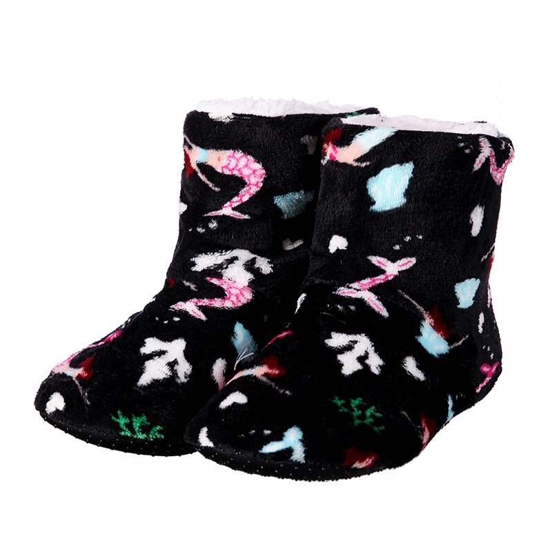 Glglgege Fish Women Shoes Winter Fish Slippers Lady Slip On Plush Keep Warm Indoor Slippers Multi-color optional: Black / 38