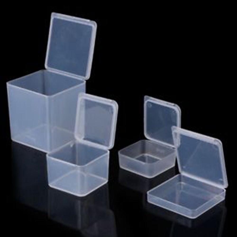 Kleine Vierkante Clear Plastic Sieraden Opbergdozen Sieraden Container Kralen Oorbel Sieraden Case Ambachten Case Containers