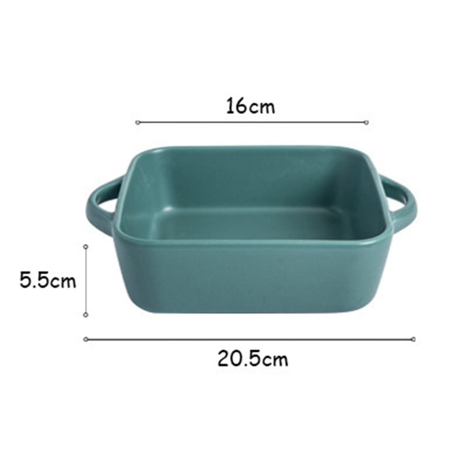 Ceramic color glazed binaural baking tray Simple pasta baked rice tray Barbecue grilled meat cheese tray Kitchen cooking tools: light green