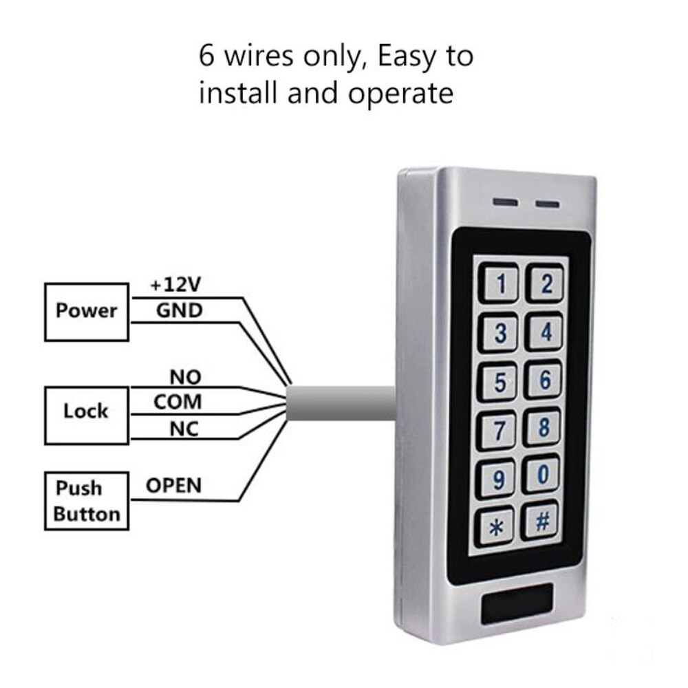 1000 users Electronic Door Lock password keypad door access control system kit Rfid 125KHz door access control system