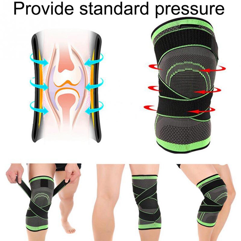 Pressurized Elastic Knee Pads for Joints Support Protection Outdoor Fitness Sport Basketball Cycling Knee Protector Brace Pads