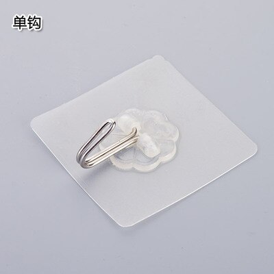 2 pièces Transparent fort auto-adhésif porte cintres muraux serviette vêtements porte-outils crochets pour accrocher cuisine salle de bain accessoire: 2pcs single hook