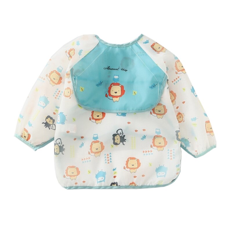 Baby Kids Peuter Lange Mouwen Sjaal Waterdicht Art Kiel Voeden Bib Schort Pocket Baby Jongens Meisjes Burp Doek: 10