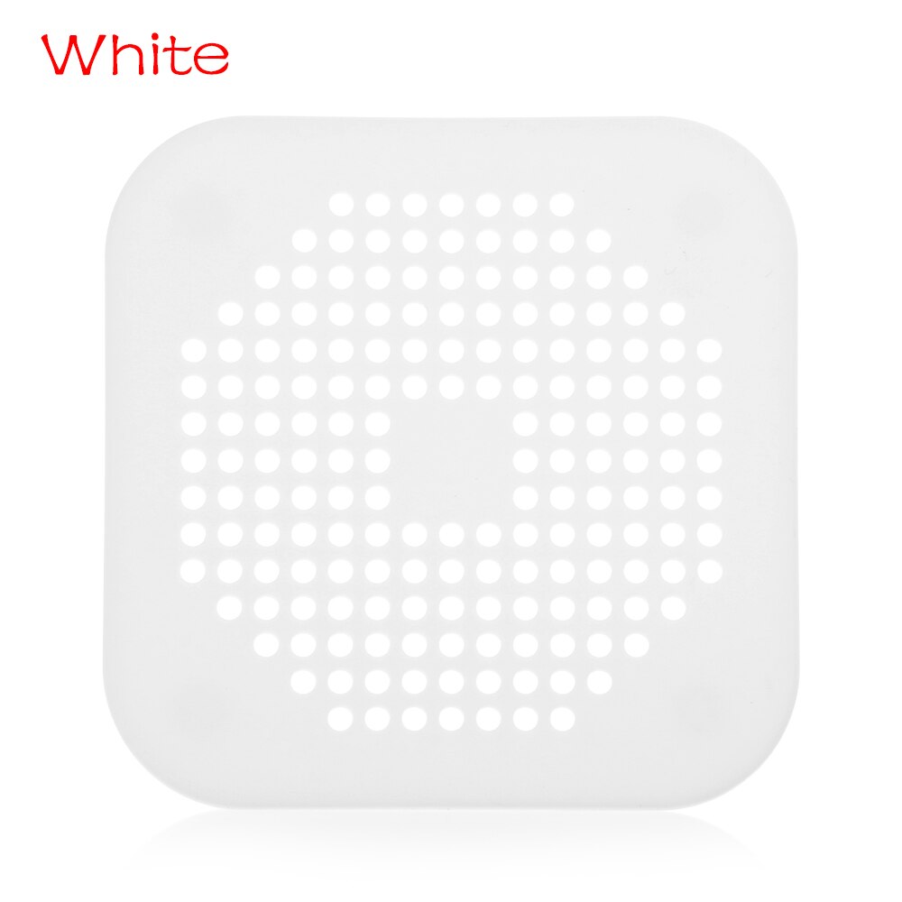 Atrapapelo redondo de silicona para fregadero, colador de drenaje, filtro de ducha, tapón de agua de goma, tapón desodorante para cocina y baño, tapón para el pelo: white