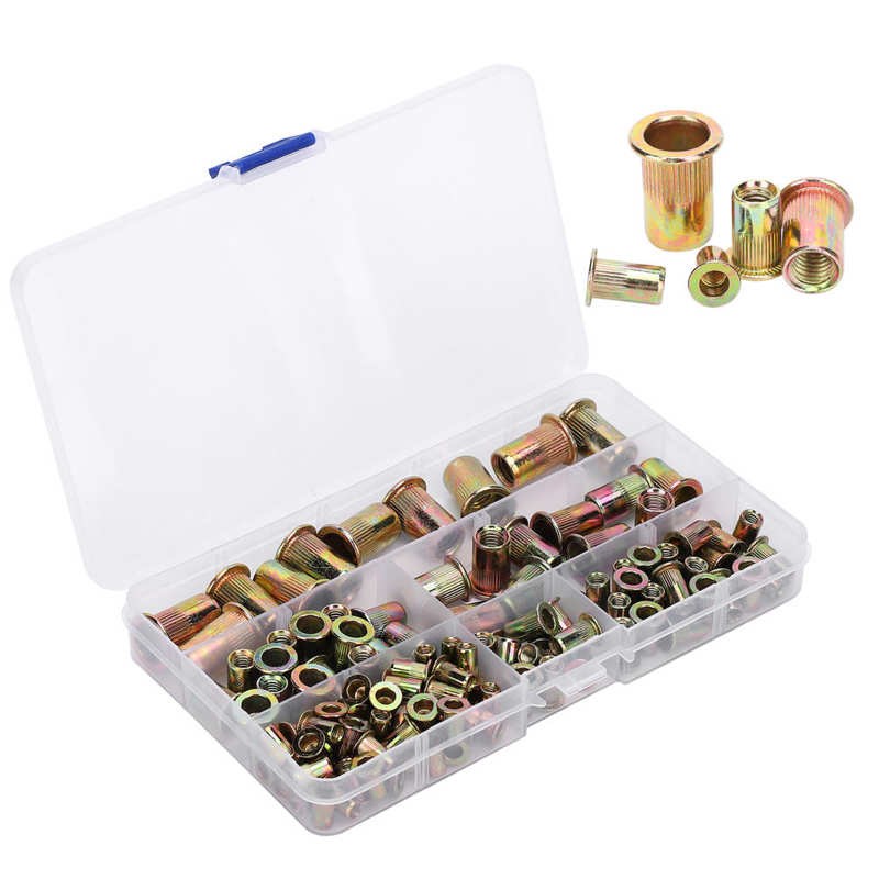 kit threaded inserts Rivet Nut Color‑Plated Zinc Boxed M4/5/6/8/10 Combination Vertical Thread thread repair
