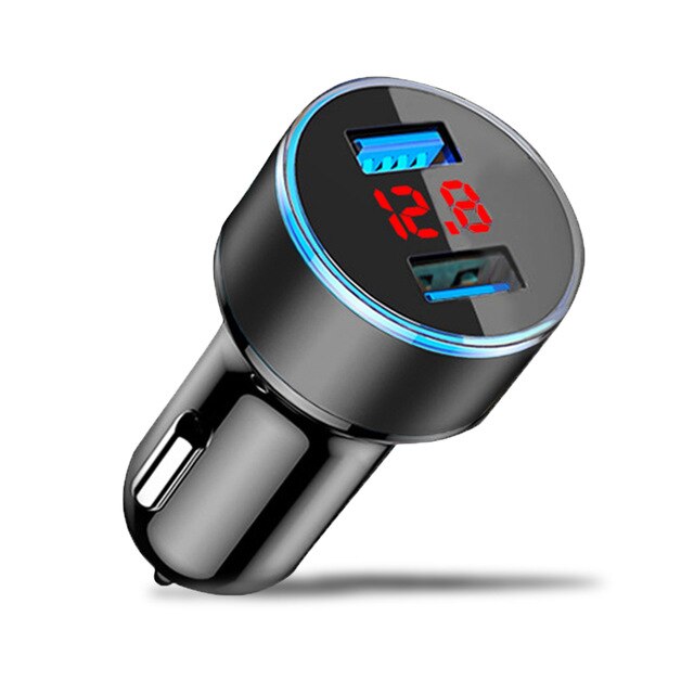 Caricabatteria Da Auto universale Dual USB 3.1A 5V Con Display A LED Auto-Caricatore Del Telefono Per Il IPhone 6 6s X 8 Più Xiaomi Samsung S8 Tablet Etc: black