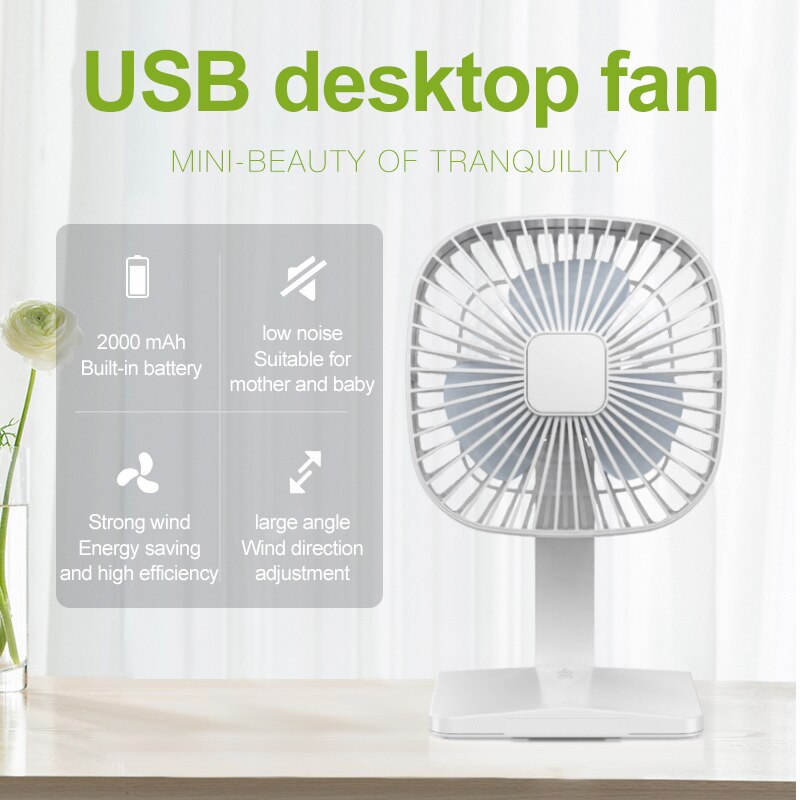 Draagbare Usb Bureau Ventilator Kleine Persoonlijke Desktop Tafel Ventilator Met Sterke Wind Stille Werking Draagbare Mini Ventilator Voor Office Slaapkamer