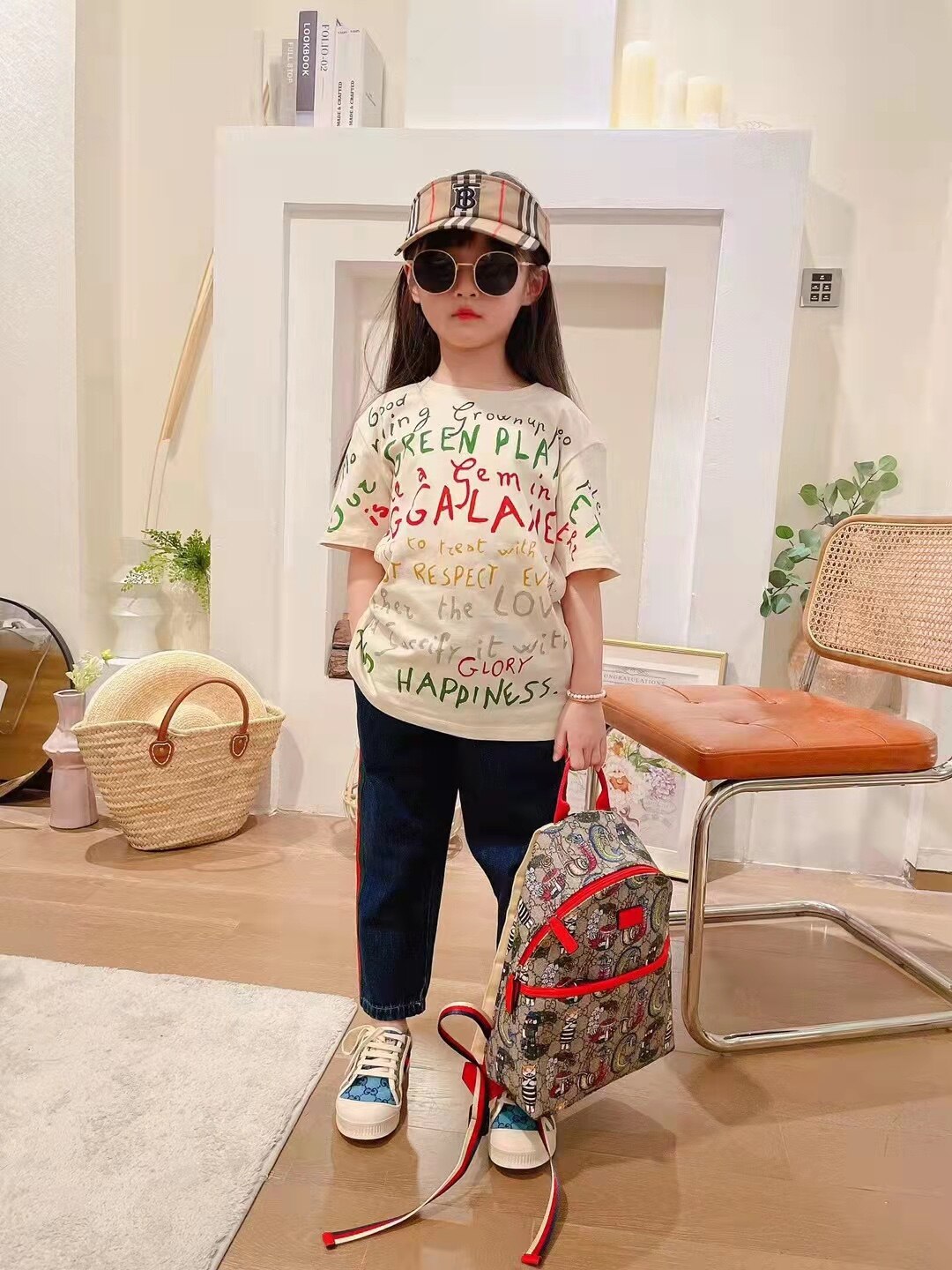 Zomer 2022 Luxe Kinderen T-shirt Gedrukte Korte Mouwen Katoenen Top Jongens En Meisjes Casual Top