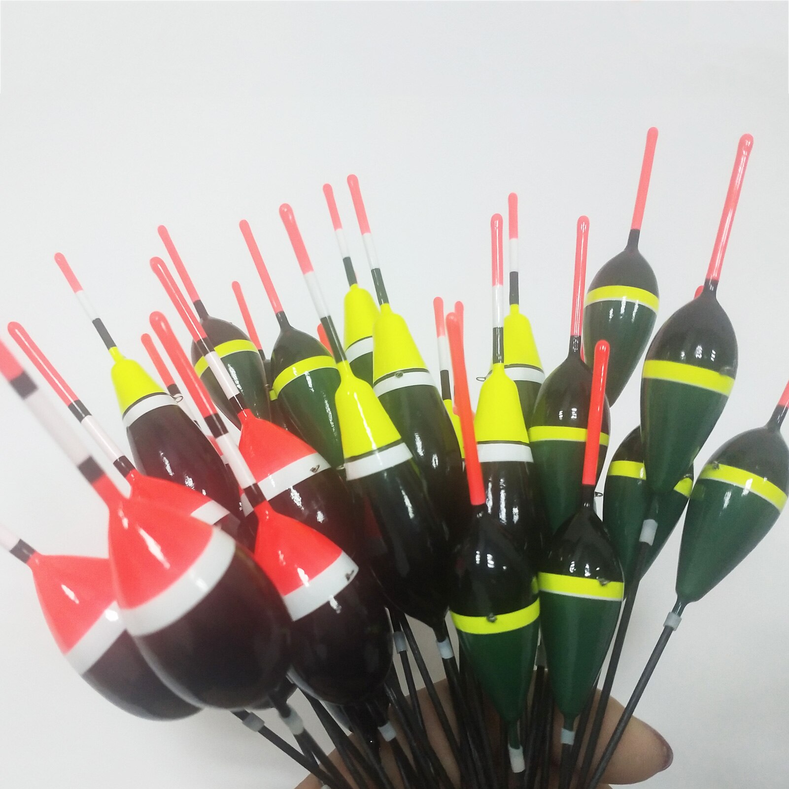 Kit de flotteurs de pêche en liège, 30 pièces, Balsa éclairé, queue longue de 17.5cm/18.5cm, 2g + 3g + 3g