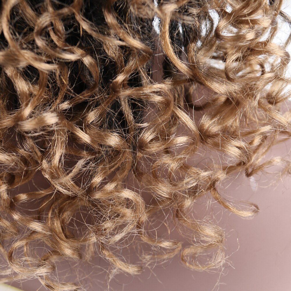 14'' Goddness Locs Hair Wig Short Synthetic Soft Faux Locs Wigs for Black Women Black Brown Crochet Braids Wigs Heat Resistant