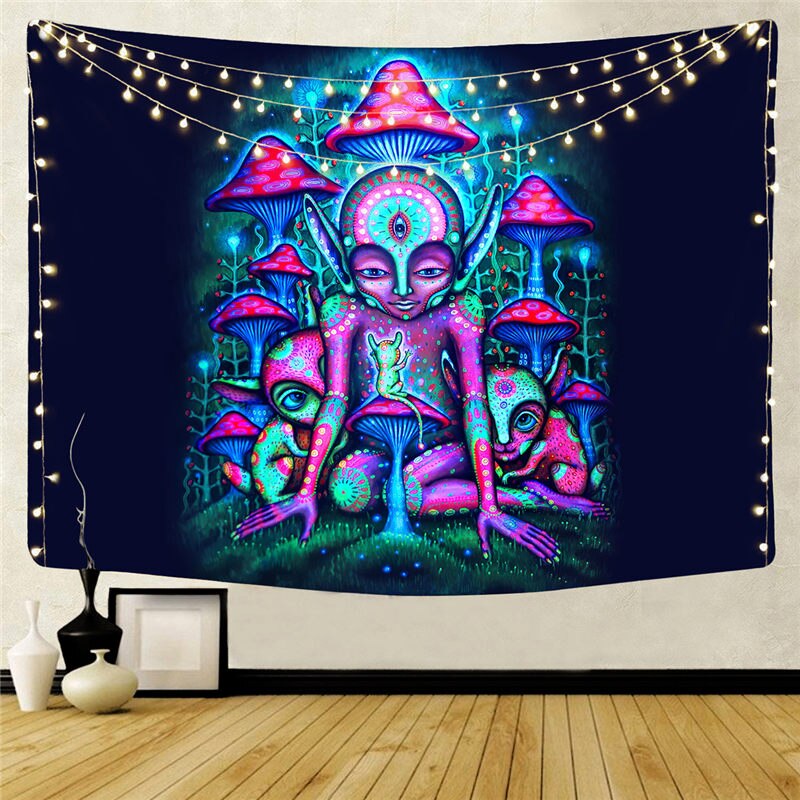 Tapiz colgante de Mandala Hippie , colorida manta psicodélica Bohemia, decoración artística para el hogar, 95*73cm: 01