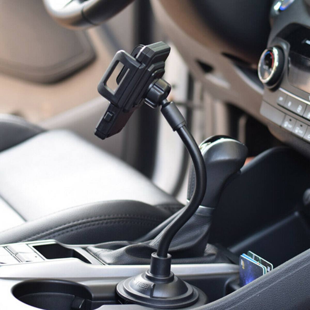 Universele auto mobiele telefoonhouder, ventilatieroosterbevestiging, mobiele telefoonhouder voor iphone in autobeugel, verstelbare zwanenhalsbeker