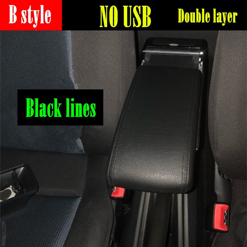 Draaibare Armsteun Doos Voor Renault Dacia Duster 2 Centrale Console Opbergdoos Bekerhouder Pu Lederen Usb: B style black line