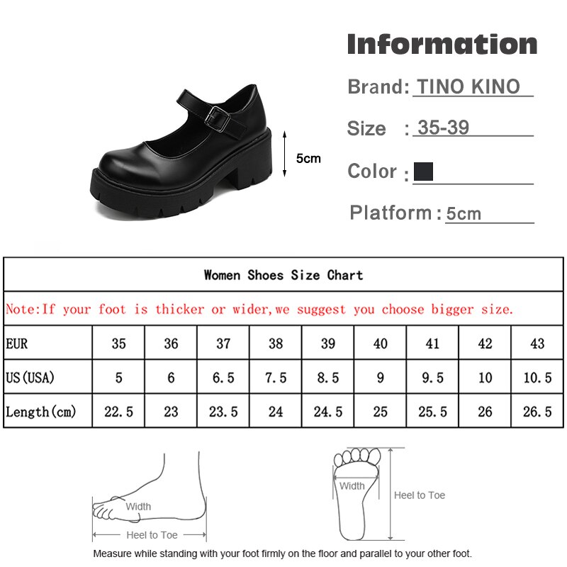 Women Pump Ladies Mid Heel Patent Leather High Heel Shoes Female Platform Shoes Woman Mujer Waterproof Buckle