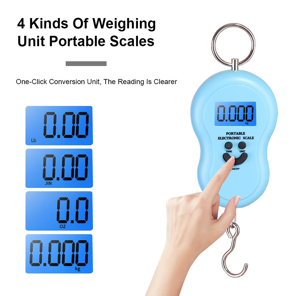 Scale Digital Scales Electronic Fishing Weight Pocket Luggage Travel Hanging Scale For Kitchen Steelyard Hook Scale LCD Portable