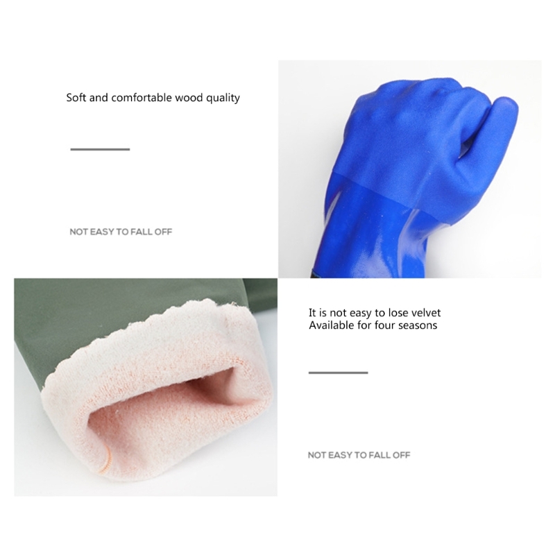 Long lasting Long Waterproof Rubber Gloves Pond Gloves Resistant Gloves for Dishwashing, Vehicle Cleaning