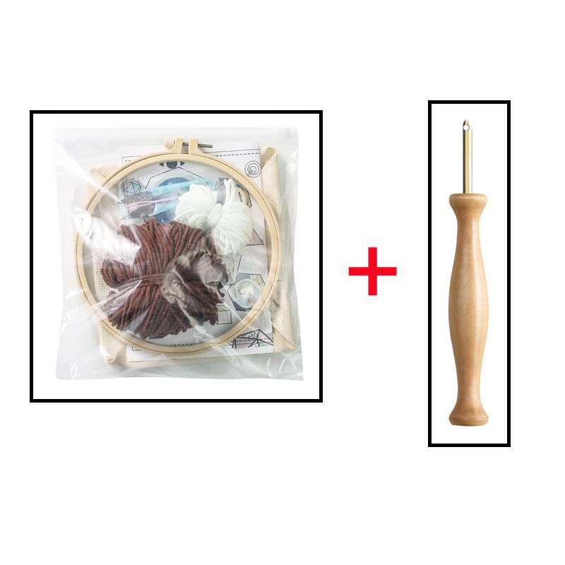 Easy DIY Punch Needle Flower Embroidery Kit with Hoop Cross Stitch Set for Beginner Handmade Craft Painting Home Decor: Punch needle kit