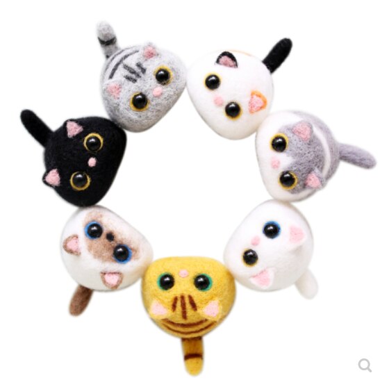 Wolle filz Jab, katze, Hand-gemacht DIY, kreative katze ei. Wolle nadel Bausatz wollfilz nadel filzen dekoration handwerk needlecra