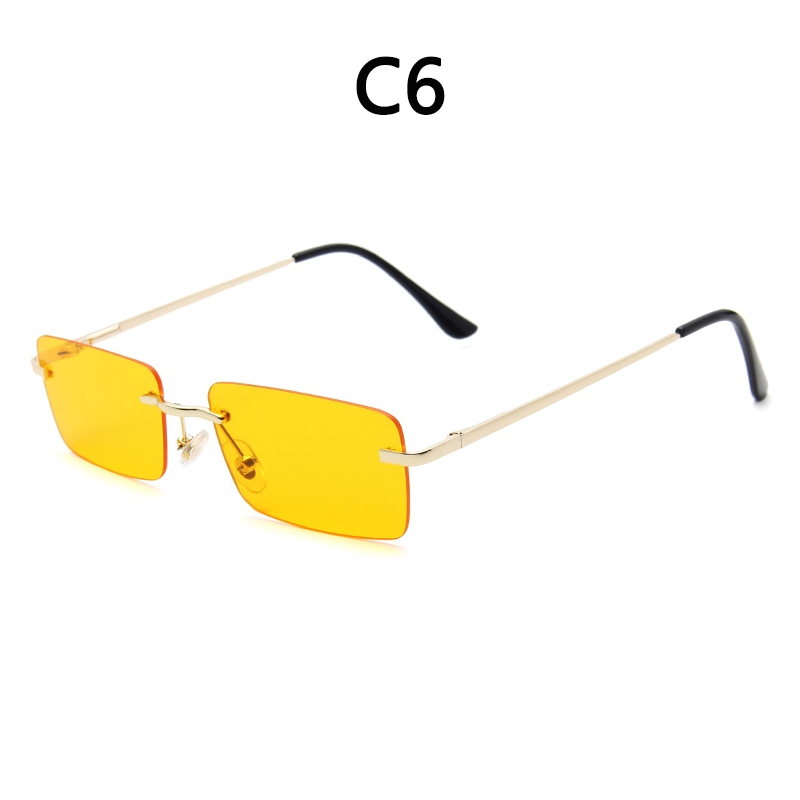 BOYSEEN Randlose Brille Mann Stilvolle Sonnenbrille Frau Rosa Blau Brillen UV400 Farbverlauf Sonnenbrille: Weiß