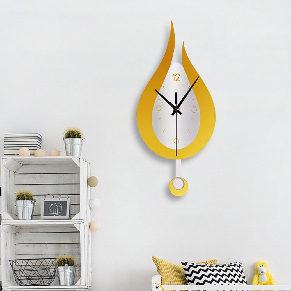 DIY Water Swingable Large Wall Clocks Modern Silent Punch-free Quartz Wall Stickers Clock Home Decor: gold