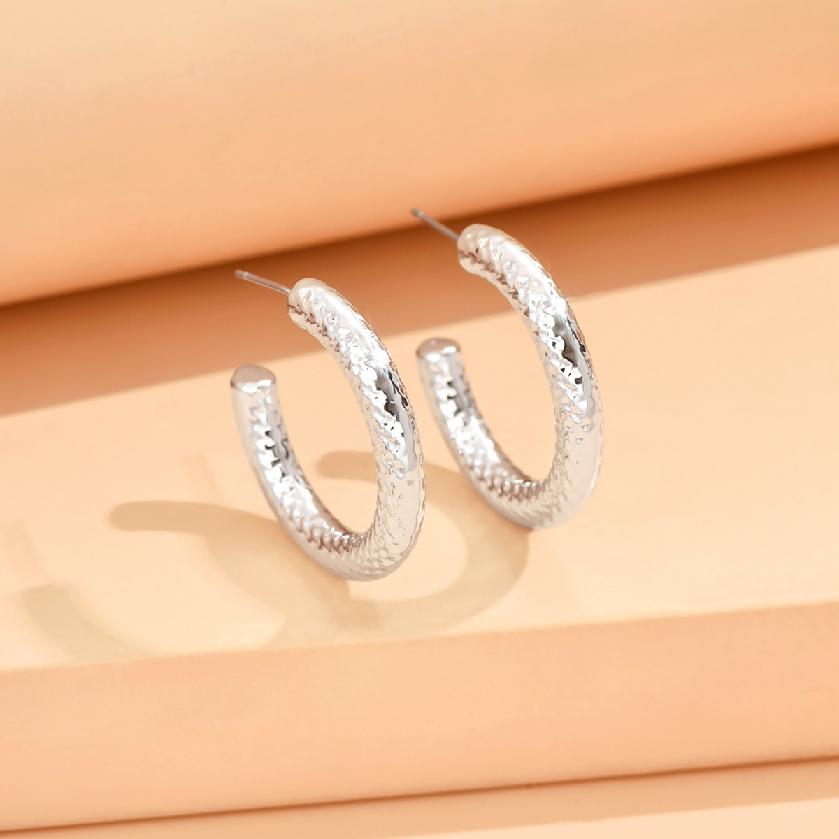 Pendientes geométricos irregulares de Color metálico para mujer, aretes con personalidad de estilo minimalista, de joyería 2024: Chapado en zinc azul