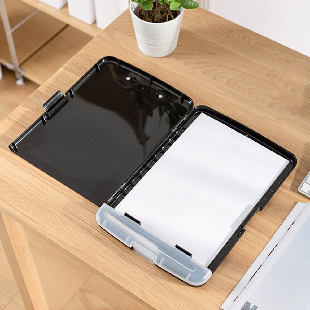 Hanging Stationary Storage Clipboard Black Drawing Writing With Pen Holder School Office Memo Pad File Box Document Organizer