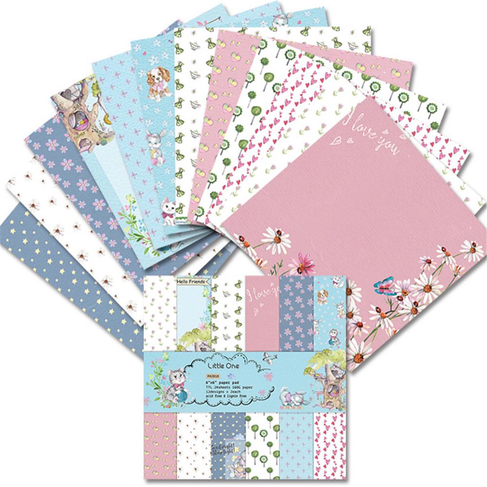 24pcs 12 Inch DIY Scrapbook Photo Album Black Scrapbook Paper Handmade Card Background Paper Variety Patterns