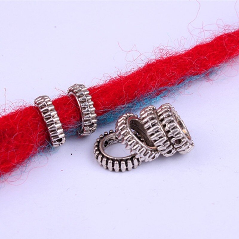 5 stk retro sølvfarvet guld farve hår flet ring tilbehør klips til kvinder piger dreadlocks perler cirkel styling værktøj hul 5-7mm