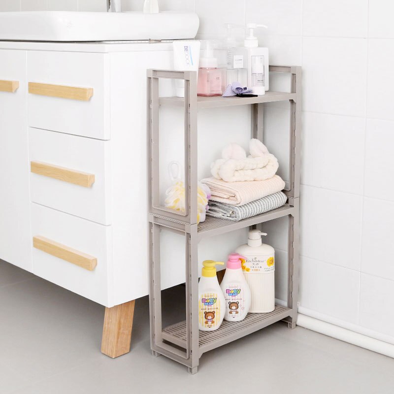 Kitchen Storage Rack Tower Assemble Plastic Bathroom Shelf Space Saving Home Organizer