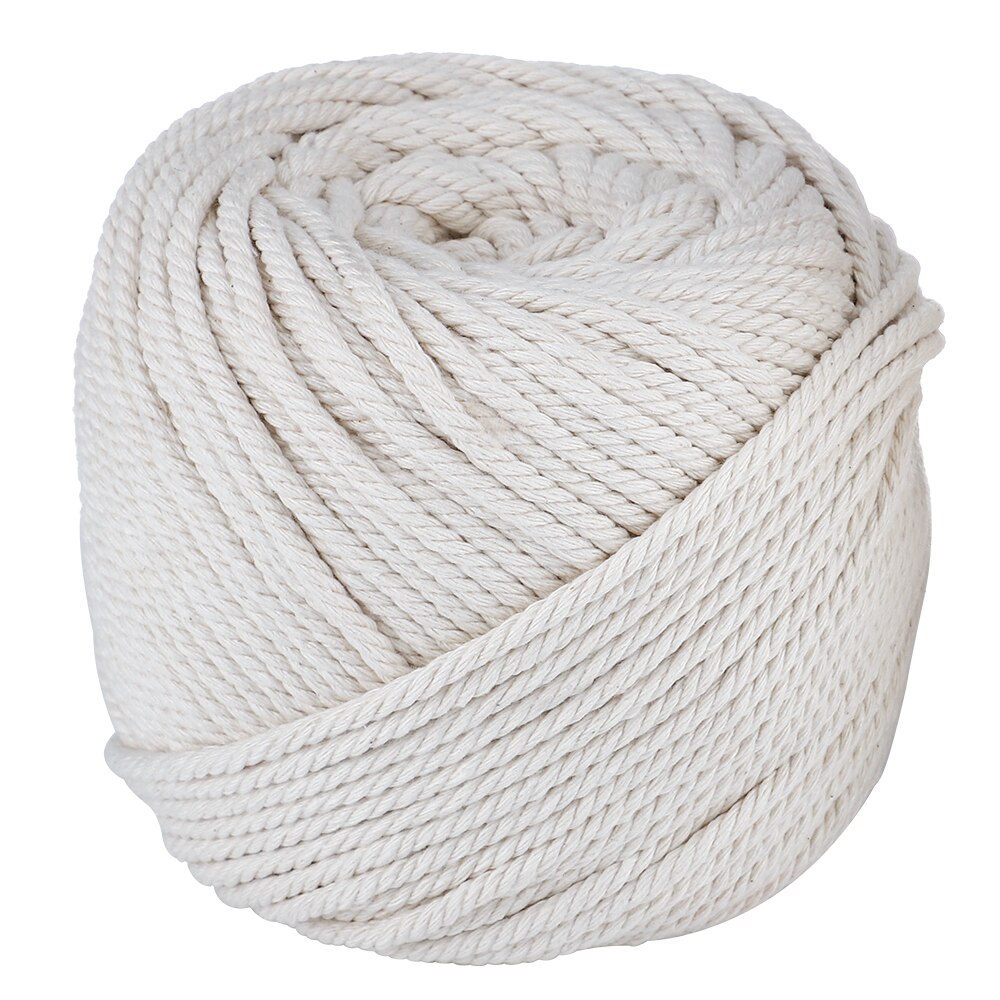 Macrame Cord Kits Natural Cotton Rope with Wood Ring Wood Stick for DIY Teether Macrame Kit Wall Hanging Plant Hanger: 4mm 109 yards