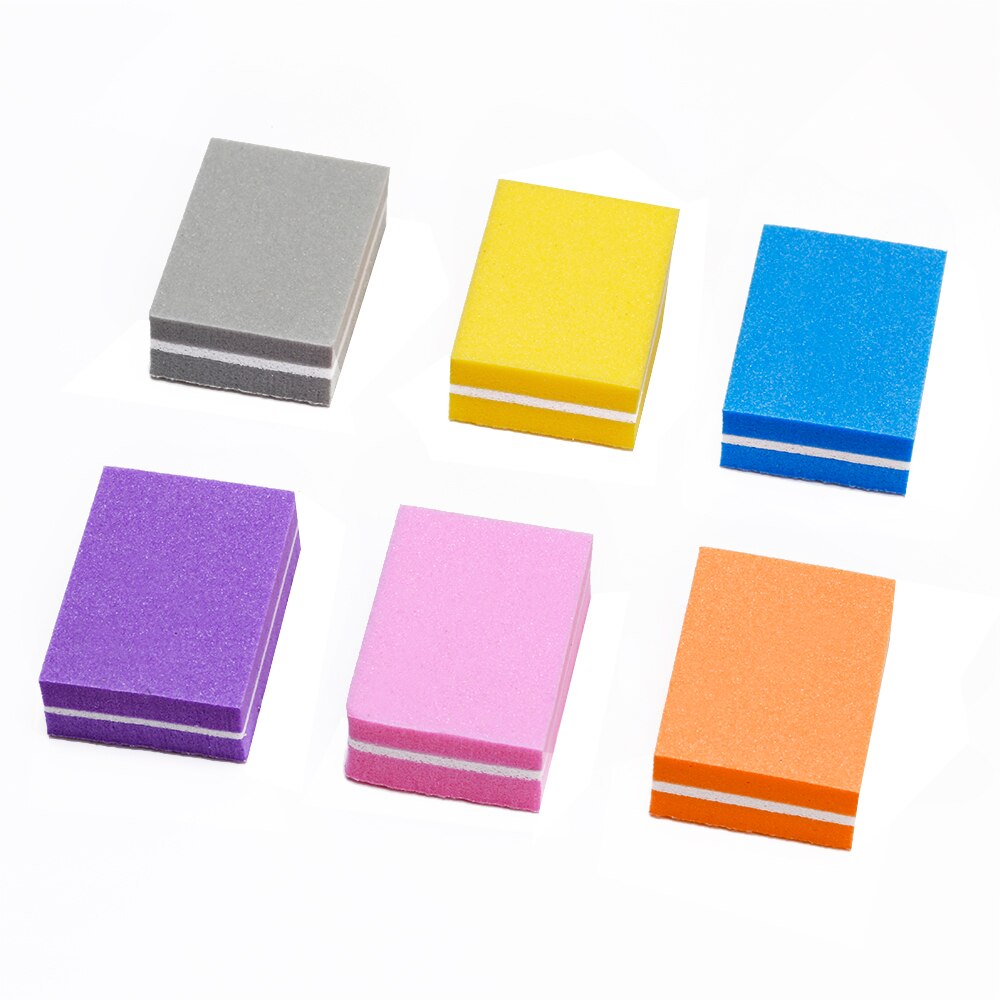 50 sztuk/partia bufor robić paznokci dwustronny mały rozmiar mini bufor robić paznokci blok 6 kolorów jednorazowe profesjonalny mini bufor robić paznokci, JZU-21