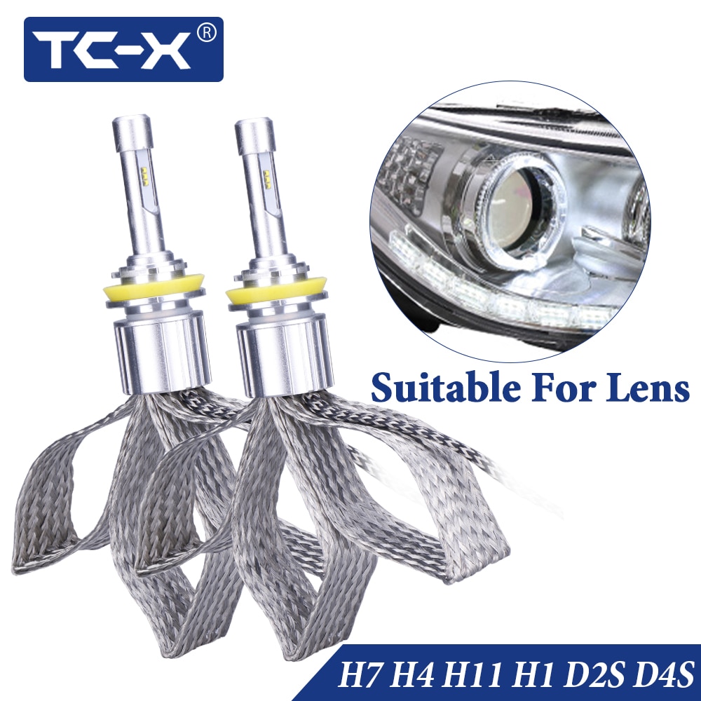 TC-X D2S H7 H11 led lamp licht H1 H3 Koplamp voor auto 12 v ice ptf D2S D4S diode lampen met Luxeon ZES chip lampen autos producten