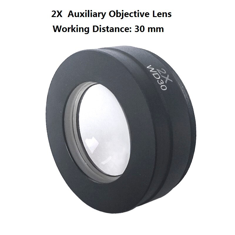 0,5x 2X lentille Barlow objectif Microscope objectif auxiliaire objectif filetage de montage 42mm 48mm 50mm 52mm Distance de travail 30/160mm