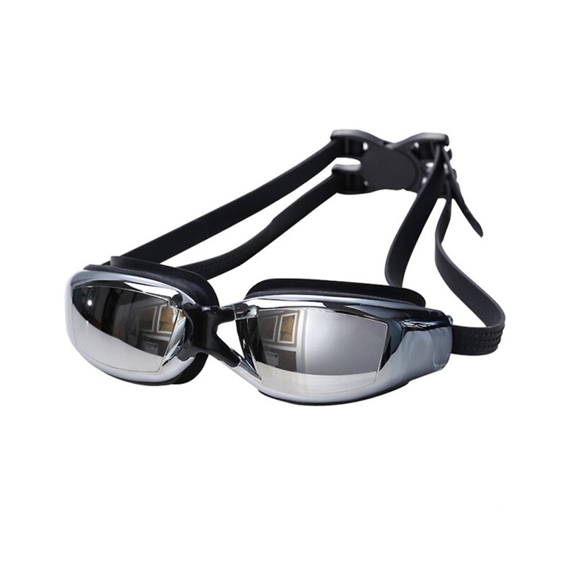 Vandtætte svømmebriller anti-tåge svømmebriller holdbare mænd kvinder vand fitness briller udstyr: Sort