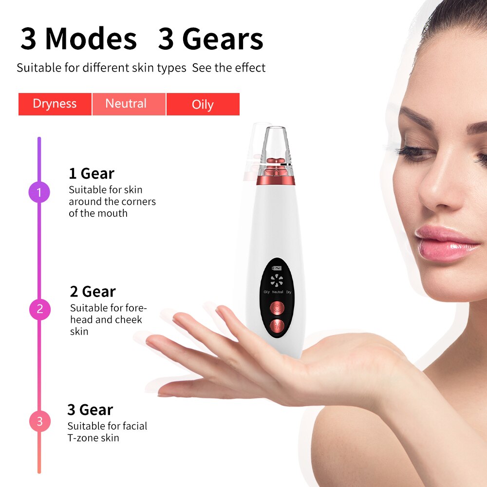 Nettoyeur de points noirs pour le visage, outil de nettoyage profond du nez, Zone T, élimination des pores, des boutons d'acné, aspiration sous vide, diamant, beauté du visage, nettoyage de la peau
