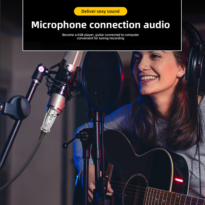 Cable de Audio XLR a 6,5mm, micrófono, Cable de Audio analógico equilibrado para Audio, PC, amplificador mezclador de teléfono, XLR hembra a AUX, conector de 6,35mm