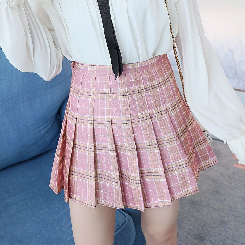 Jupe plissée pour femmes, Style Harajuku Preppy, jupes à carreaux, Mini mignons uniformes scolaires japonais, Jupe Kawaii pour femmes, jupes d&#39;étudiants: Rouge / XS
