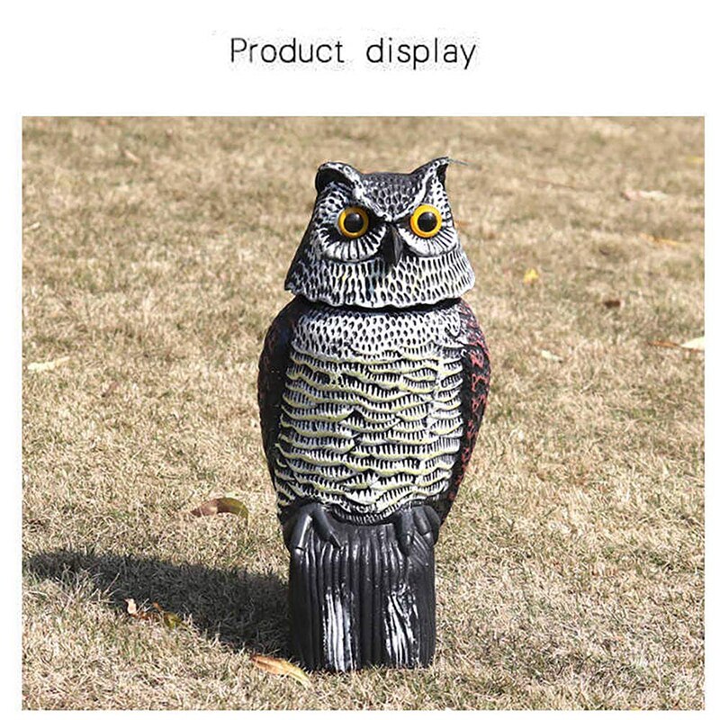 Birds Scarecrow Owl Decoration Rotating Head Sound Scream Scarecrow Owl Scares Pigeons Decorative Owls Garden Decoration Outdoor