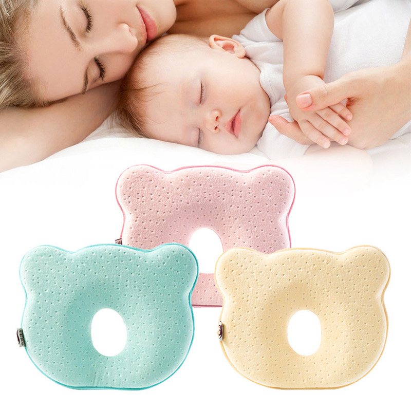 Baby puder hukommelse bomuld ring pude spædbarn baby pude blød søvn støtte sikker nakkestøtte beskyttelse fladt hoved sovepude
