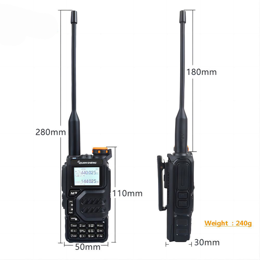 Portable Radio QUANSHENG UV-K5 UHF VHF 5W Wireless Frequency Copy NOAA Scrambler DTMF UV-K58 UV-K6 Two Way Radio