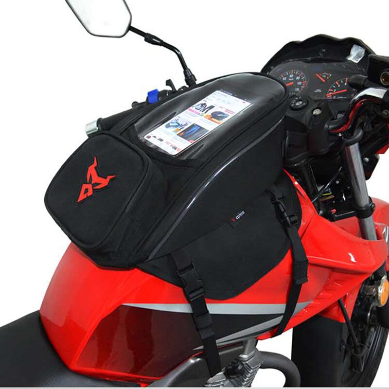 Bolsa de tanque de Motor a prueba de agua para teléfono, bolso de hombro para motocicleta, bolsa de tanque de combustible para Motocross, mochila magnética, color negro