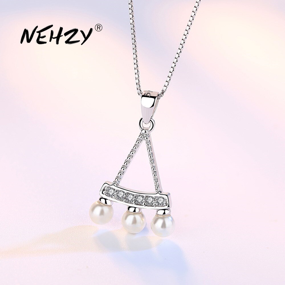Nehzy 925 Sterling Zilveren Ketting Hanger Mode-sieraden Vrouw Kristallen Zirkoon Parel Ketting Lengte 45Cm
