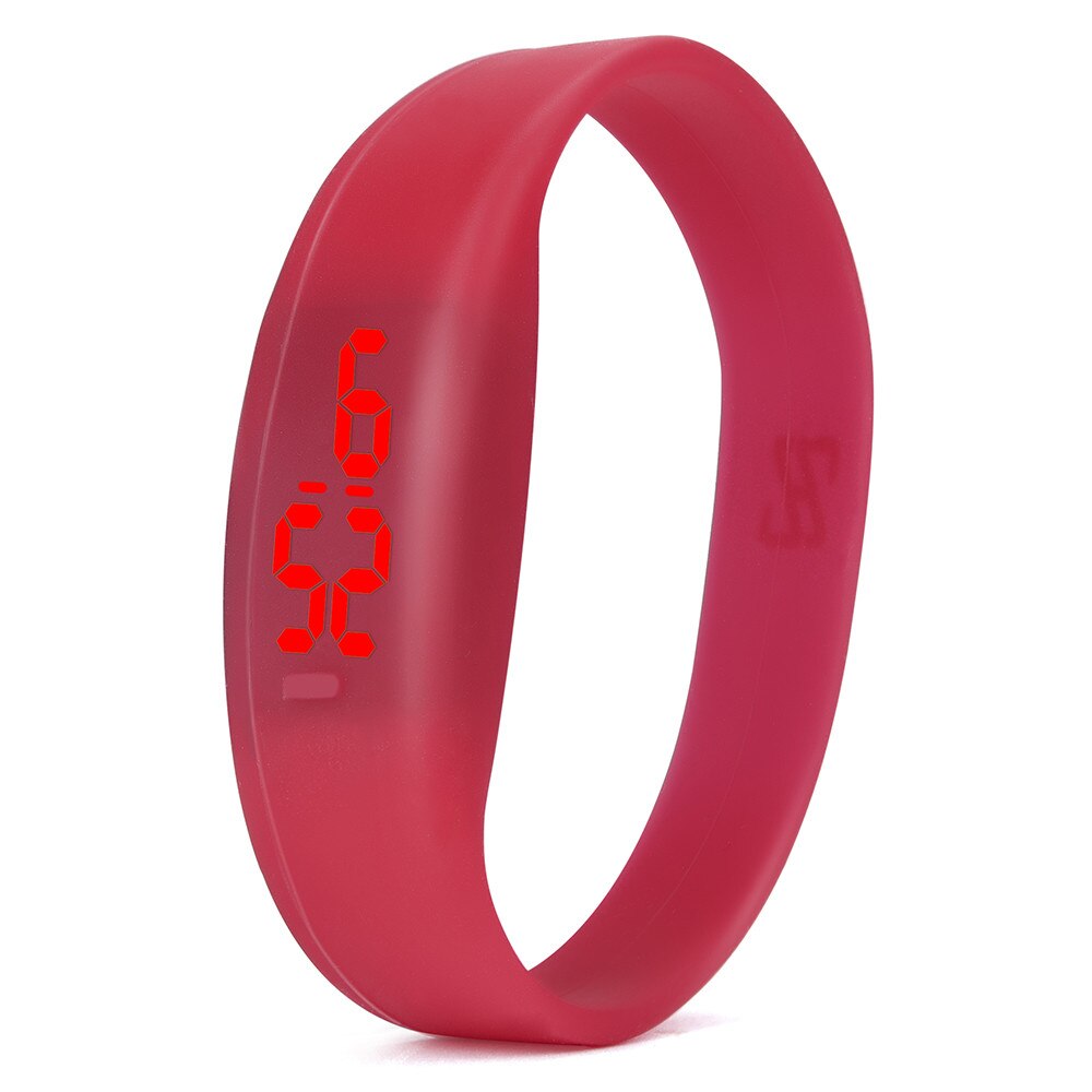 Digital LED Sport Uhr Unisex Silikon Band Handgelenk Uhren Männer Frauen Casual Sport Digitale Stoppuhr Für Kinder Jungen: Red