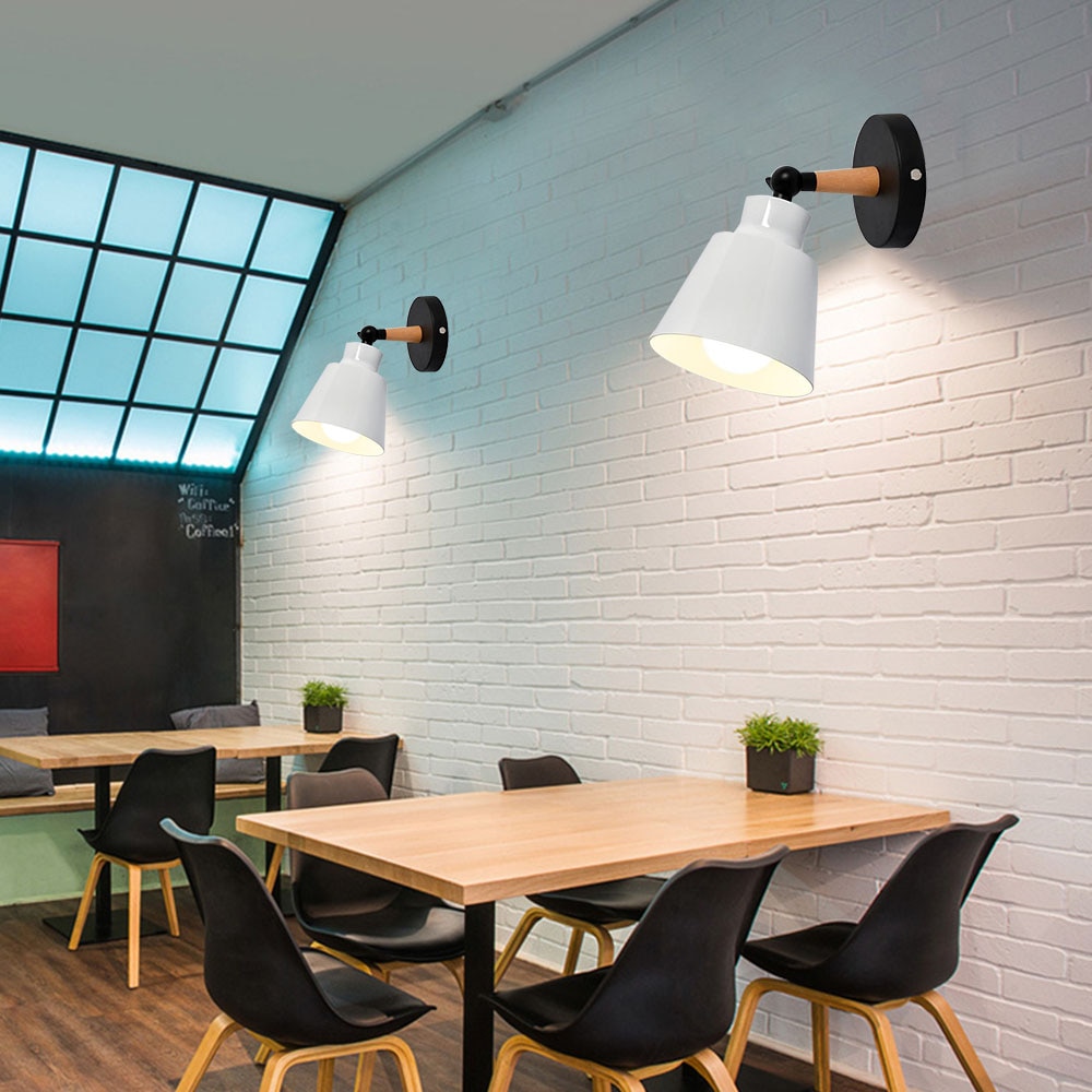 Wall Sconces, Rustic Farmhouse Wood Wall Sconce Square V-intage Bedside Wall Mount Lamp Nordic Modern Wall Lantern Decor Hallway Wall Light For Bedroom Living Room Stairway Restaurant, E27 Base, Log