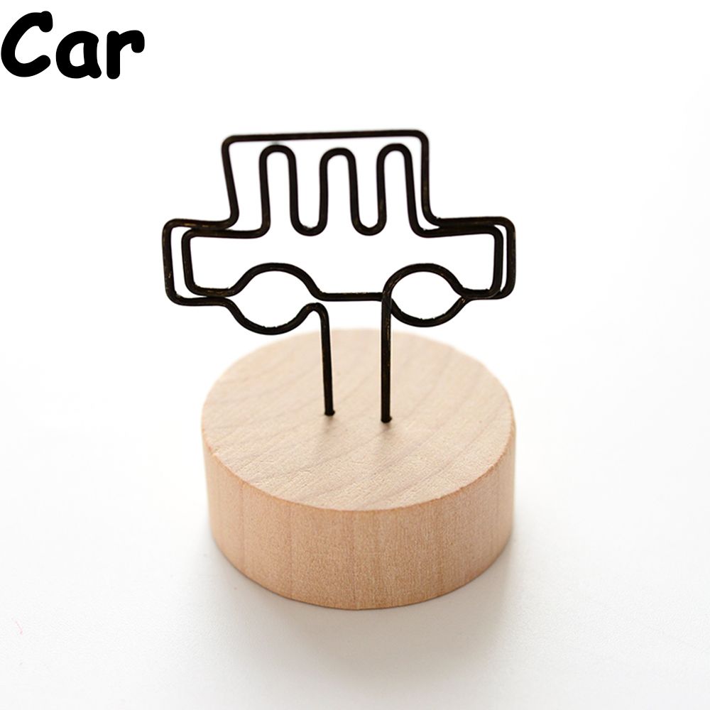 Soporte colgante de madera para tarjetas y notas, Base para fotos, Clip para notas, artículo, marco de fotos, mesa, suministros de oficina,: car
