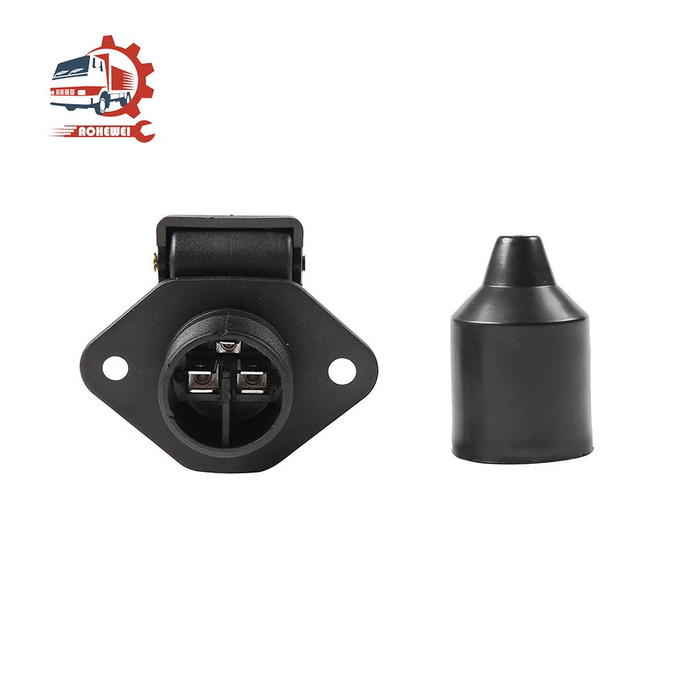 AOHEWEI 3Pin Trailer Plug Towing Socket Connector 12V Screw End 3 Way Male Female Truck Part for Electrical Caravan Vehicle: Trailer Socket 2