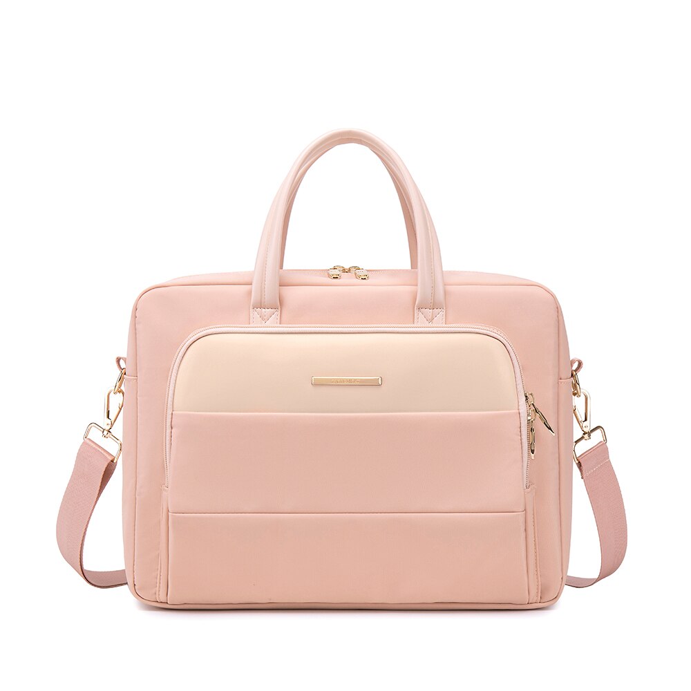 Large Capacity Briefcases Travel Necessary Laptop Document Organizer Shoulder Bag Business Ipad Phone Notebook Storage Hand: 15inch-Pink