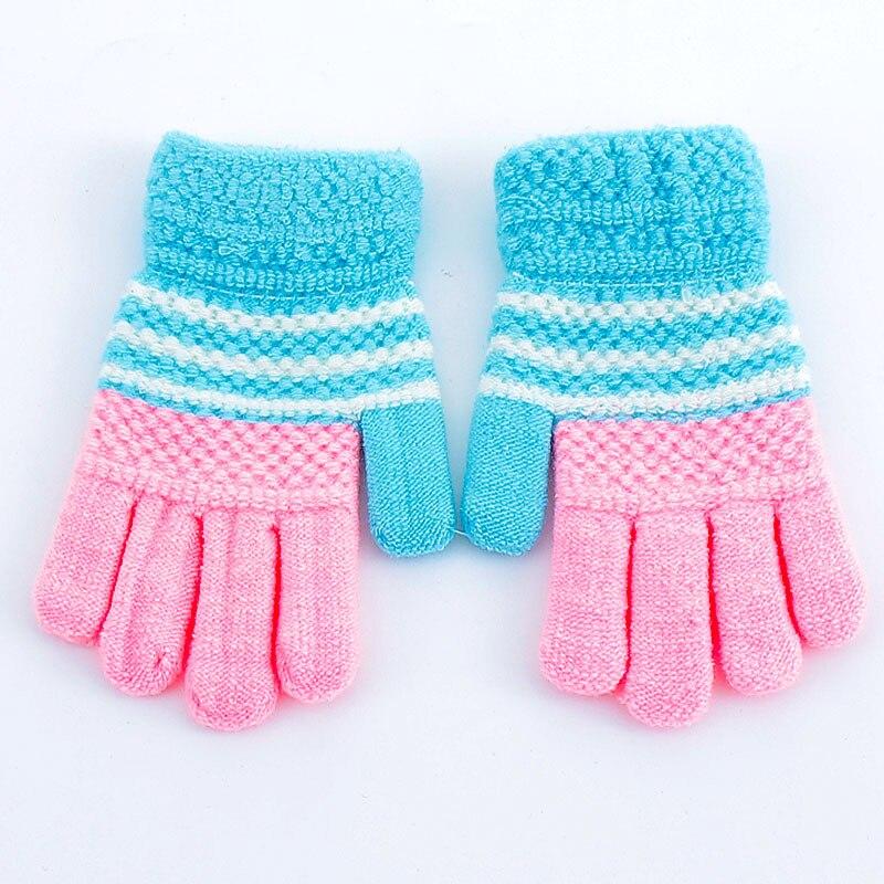 Gants d'hiver chauds et épais pour enfants, mitaines extensibles pour enfants filles et garçons, gants complets en tricot pour les doigts de 7 à 12 ans: 3