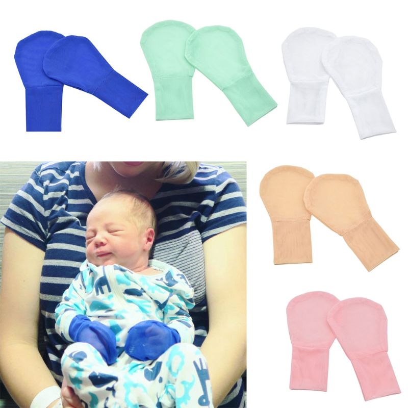 Neugeborenen Anti Kratzer Handschuhe Sommer Atmungsaktive Gittergewebe Baby Handschuhe freundlicher Schutz Gesicht Handschuhe Fäustlinge
