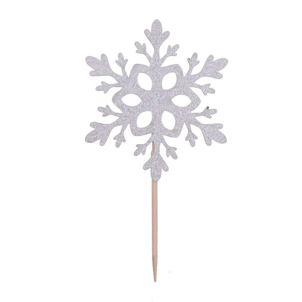 10 Papier Decoratieve Sneeuwvlok Cake Topper Bruiloft Decoratie Verjaardagsfeestje Gunsten Kerst Feestartikelen Accessoires